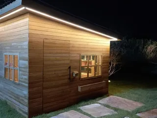Playground de madeira com casinha suspensa — projeto PG-364
