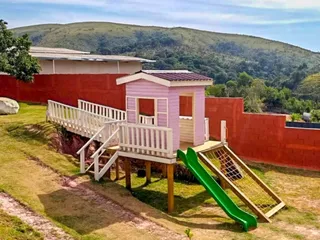 Playground de madeira com escorregador — projeto PG-278